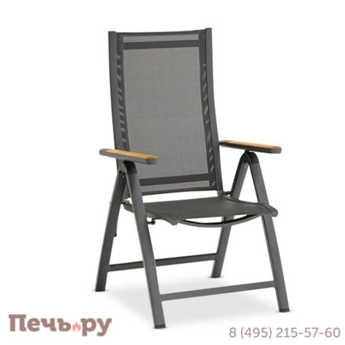 Обеденный комплект Brafritid Nora-Andy 10R антрацит/натуральный, алюминий/тик фото 8