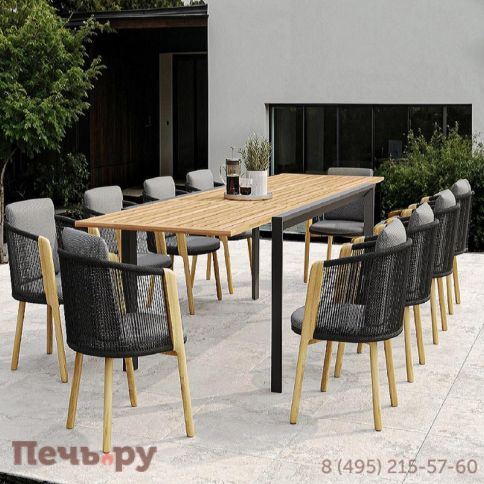 Обеденный комплект Brafritid Nora-Avesta натуральный, черный фото