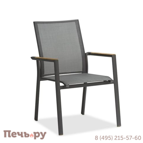 Обеденный комплект Brafritid Timra-Andy 400+10N2R антрацит, алюминий/спеченный камень/тик фото 6