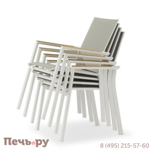 Обеденный комплект Brafritid Timra-Andy 400+10N2R антрацит, алюминий/спеченный камень/тик фото 9