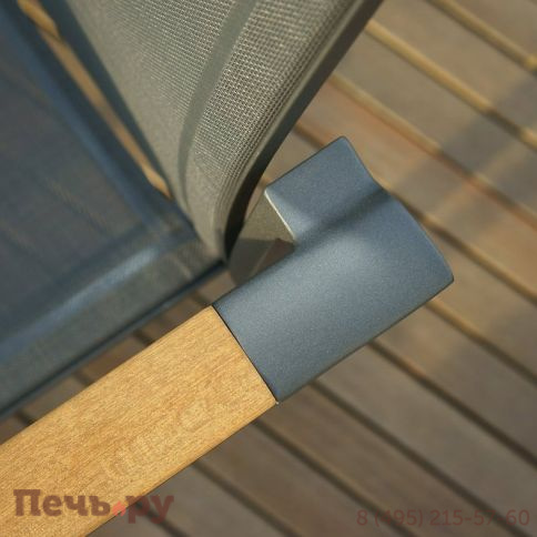 Обеденный комплект Brafritid Timra-Andy 400+10R антрацит/серый, алюминий/спеченный камень/тик фото 7