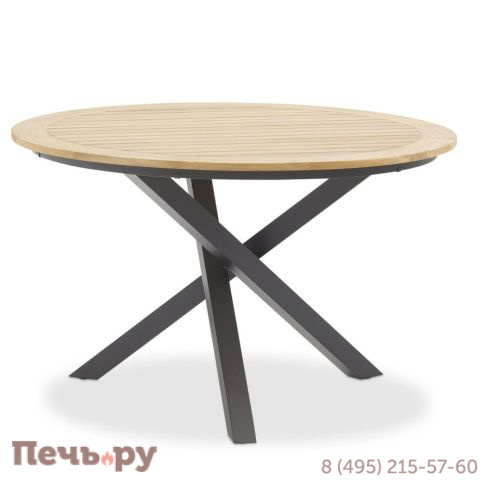 Обеденный комплект Brafritid Timra T-N антрацит/натуральный, алюминий/тик фото 4