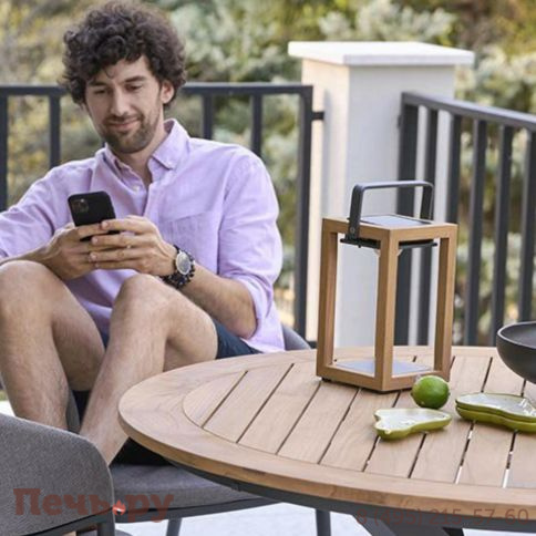 Обеденный комплект Brafritid Timra T-N антрацит/натуральный, алюминий/тик фото 6