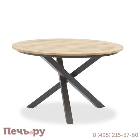 Обеденный комплект Brafritid Timra T-R антрацит/натуральный, алюминий/тик фото 2