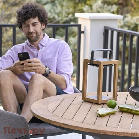 Обеденный комплект Brafritid Timra T-R антрацит/натуральный, алюминий/тик фото 4