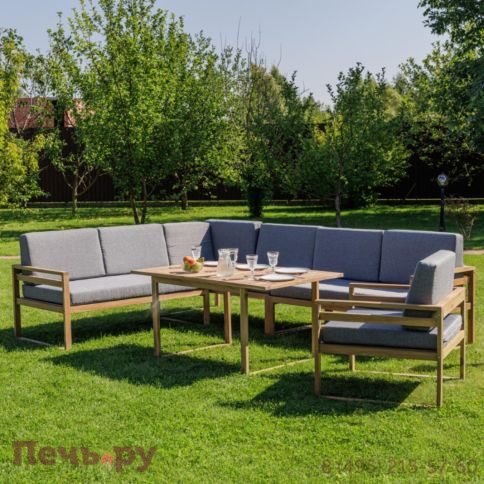 Обеденный комплект Royal Family BROOKLYN с угловым диваном из акации фото 3