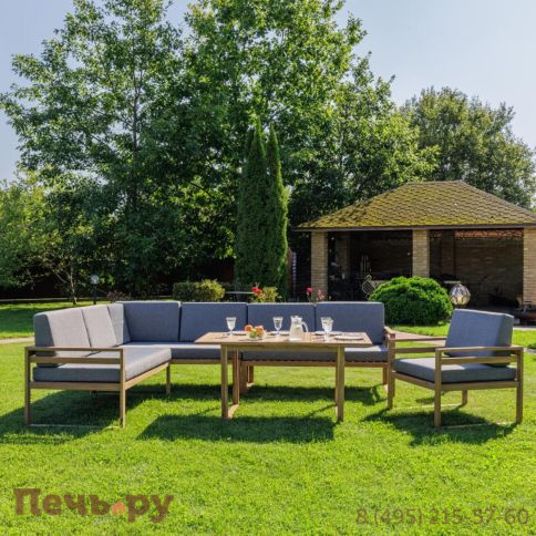 Обеденный комплект Royal Family BROOKLYN с угловым диваном из акации фото 4