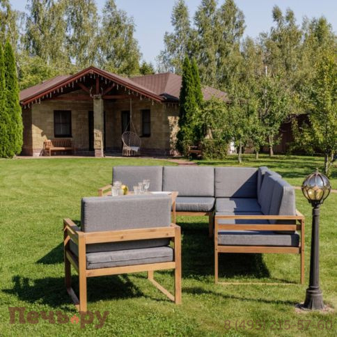 Обеденный комплект Royal Family BROOKLYN с угловым диваном из акации фото 5