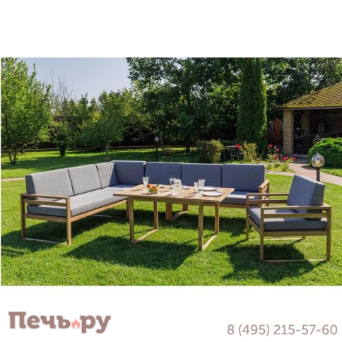 Обеденный комплект Royal Family BROOKLYN с угловым диваном из акации фото