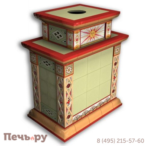 Облицовка камина КимрПечь Билибин центральный-двухъярусный художественный фото 6