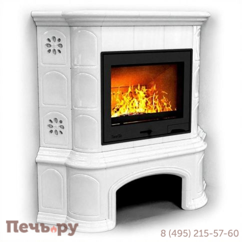 Облицовка камина КимрПечь Прованс с дровником угловой фото