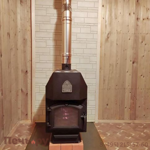 Отопительная печь ТМФ Профессор Бутаков Инженер с чугунной дверцей и стеклом фото 10