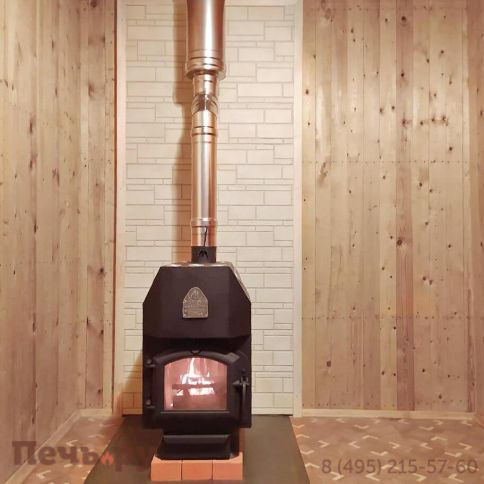 Отопительная печь ТМФ Профессор Бутаков Инженер с чугунной дверцей и стеклом фото 11