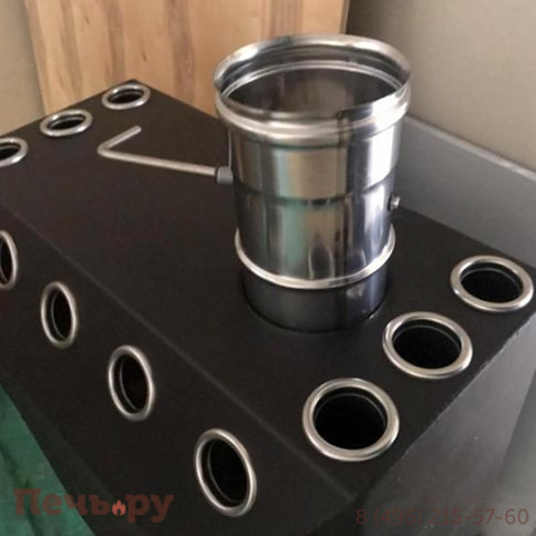 Отопительная печь ТМФ Профессор Бутаков Инженер с чугунной дверцей и стеклом фото 5