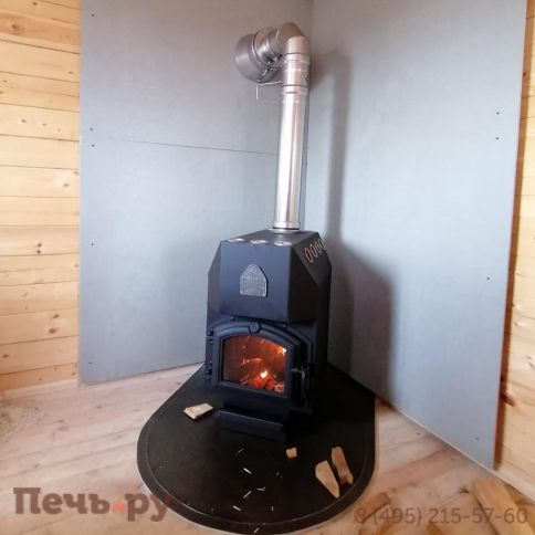 Отопительная печь ТМФ Профессор Бутаков Инженер с чугунной дверцей и стеклом фото 6