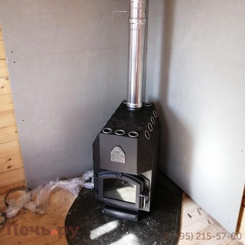 Отопительная печь ТМФ Профессор Бутаков Инженер с чугунной дверцей и стеклом фото 7