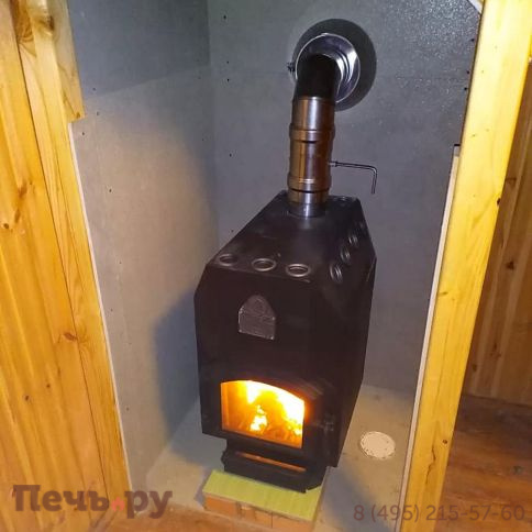 Отопительная печь ТМФ Профессор Бутаков Инженер с чугунной дверцей и стеклом фото 9