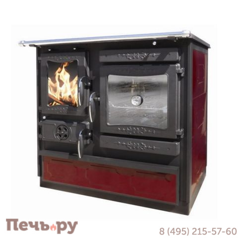 Отопительно варочная печь Guca Guliver с теплообменником bordo фото 2