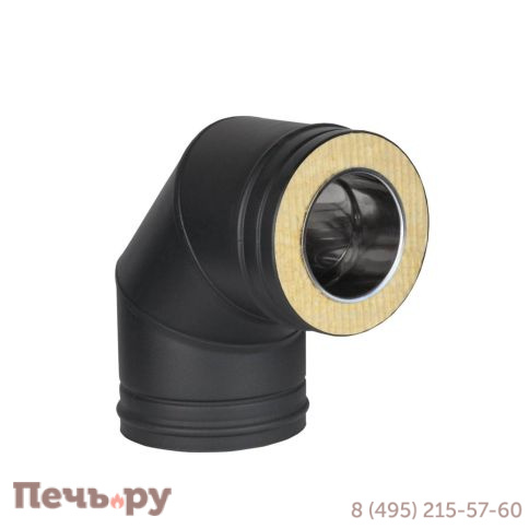 Отвод сэндвич 90* КПД чёрный фото