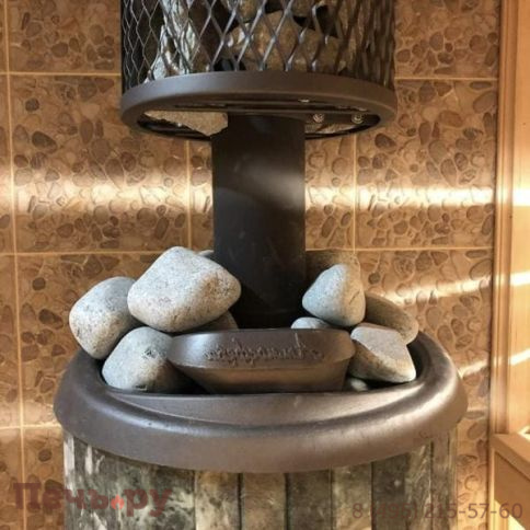 Печь банная Прометалл Атмосфера L в облицовке наборные ламели фото 12