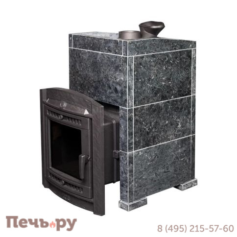Печь банная Прометалл Атмосфера XL в облицовке Пироксенит фото