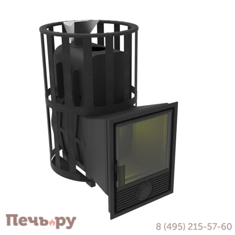 Печь Берёзка Воевода 15 Д-1 сетчатый кожух закрытая каменка фото