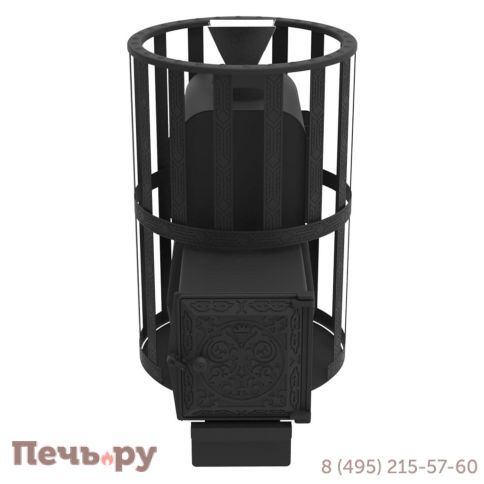 Печь Берёзка Воевода 15 ДТ-4 сетчатый кожух закрытая каменка фото 4