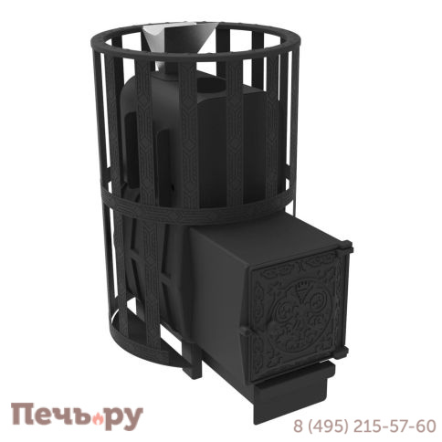 Печь Берёзка Воевода 15 ДТ-4 сетчатый кожух закрытая каменка фото