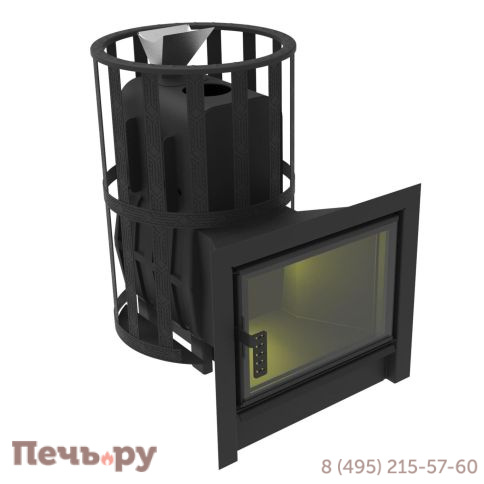 Печь Берёзка Воевода Флагман 15 сетчатый кожух закрытая каменка фото