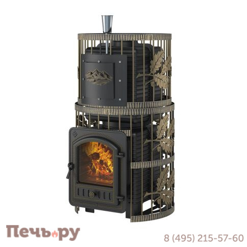 Печь для бани Эверест Легкий пар Профи Ковка б/в (чугунная закрытая каменка) фото 3