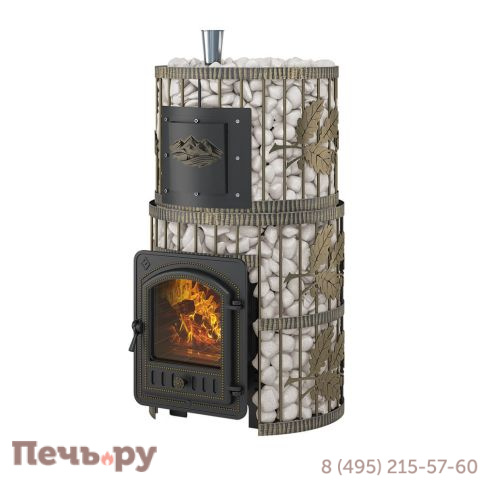 Печь для бани Эверест Легкий пар Профи Ковка б/в (чугунная закрытая каменка) фото