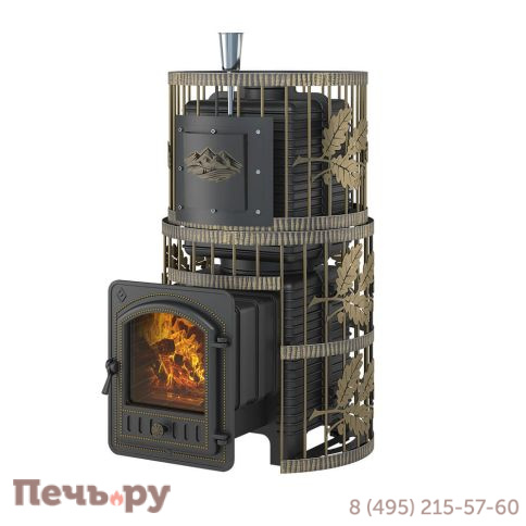 Печь для бани Эверест Легкий пар Профи Ковка  (чугунная закрытая каменка) фото 2