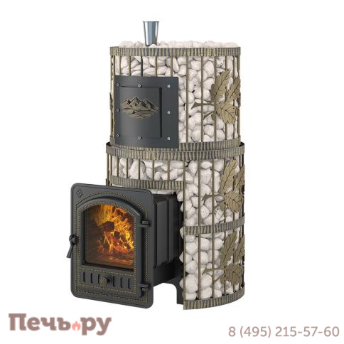Печь для бани Эверест Легкий пар Профи Ковка  (чугунная закрытая каменка) фото