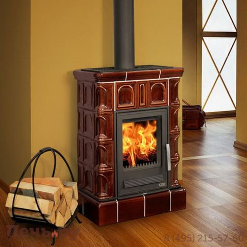 Печь-камин ABX Britania K, с кафельным цоколем, с теплообменником фото 5