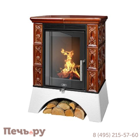 Печь-камин ABX Helvetia EXclusive, белый цоколь - вставка Orion фото