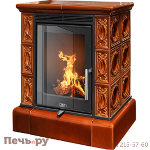 Печь-камин ABX Helvetia EXclusive,кафельный цоколь - вставка Orion фото