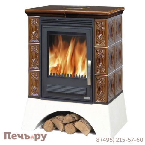 Печь-камин ABX Helvetia KP, с теплообменником, белый цоколь фото 2