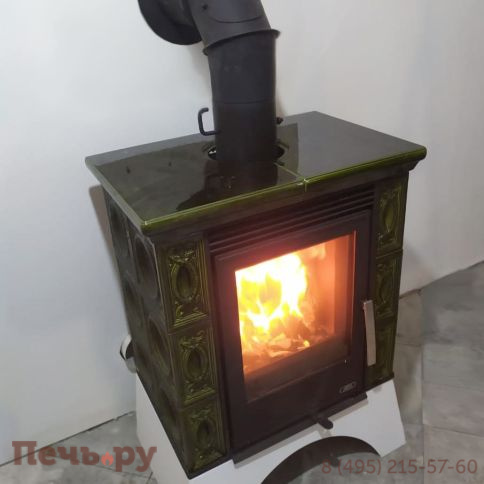 Печь-камин ABX Helvetia KP, с теплообменником, белый цоколь фото 5