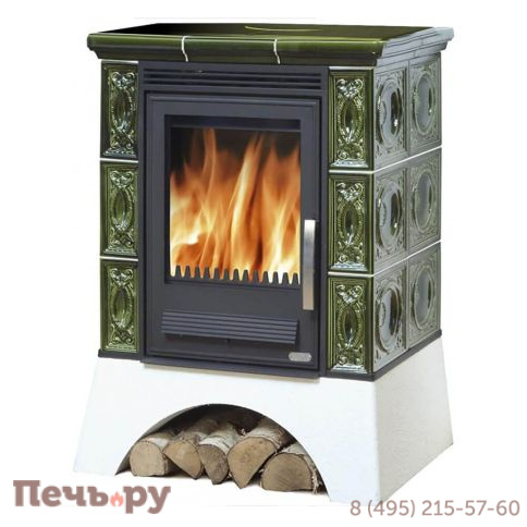 Печь-камин ABX Helvetia KP, с теплообменником, белый цоколь фото