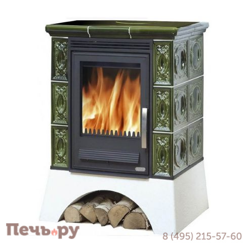 Печь-камин ABX Helvetia KPI белый цоколь, с теплообменником фото 2