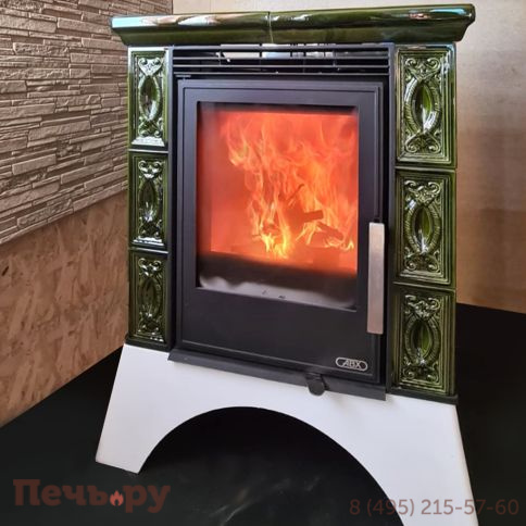 Печь-камин ABX Helvetia KPI белый цоколь, с теплообменником фото 3