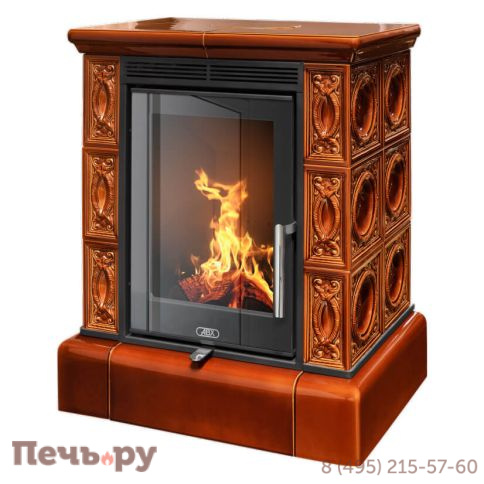 Печь-камин ABX Helvetia NI, кафельный цоколь - вставка York NI фото