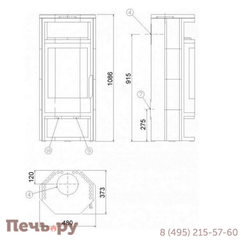 Печь камин ABX Kiruna 6 фото 6