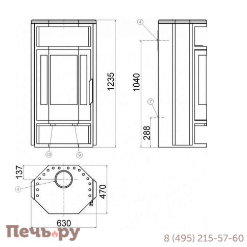 Печь-камин ABX Tampere фото 4