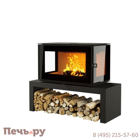 Печь камин Астов Куб 3С 800 на подиуме фото