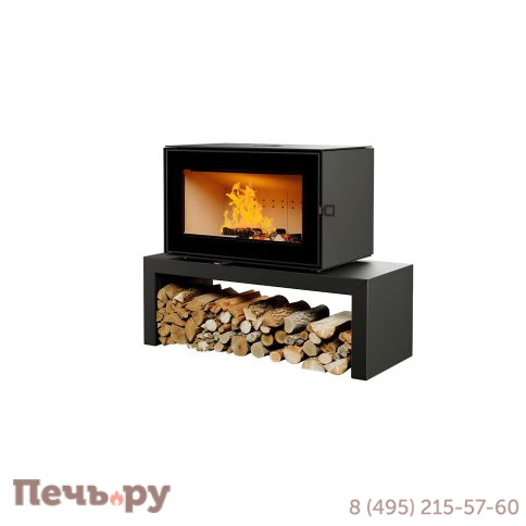 Печь камин Астов Куб 800 на подиуме фото