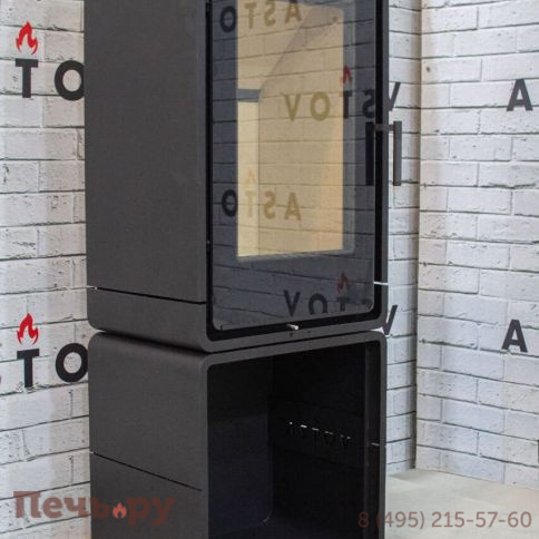 Печь камин Астов Куб (ПК 4581) на дровнике фото 3