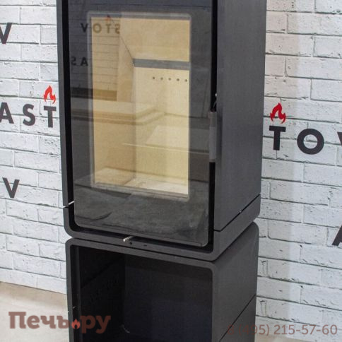 Печь камин Астов Куб (ПК 4581) на дровнике фото 4