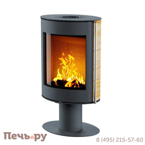 Печь камин Астов Oval (Овал), бока из камня фото