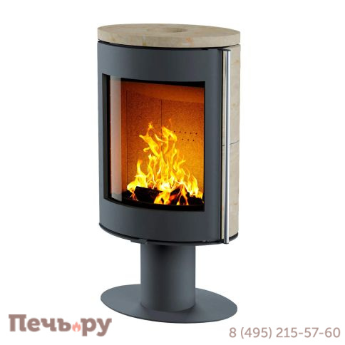 Печь камин Астов Oval (Овал), крышка и бока из камня фото